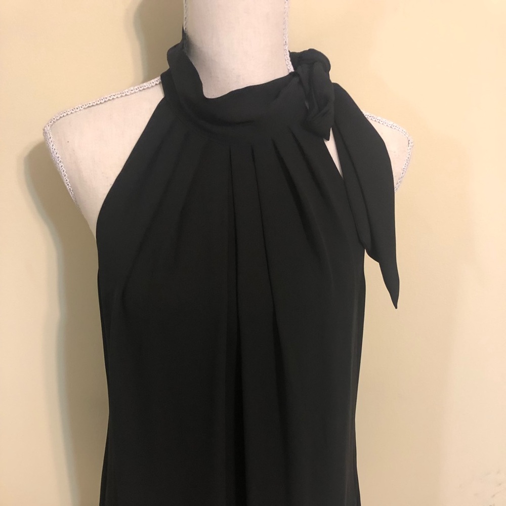 Express Black silky halter w tie